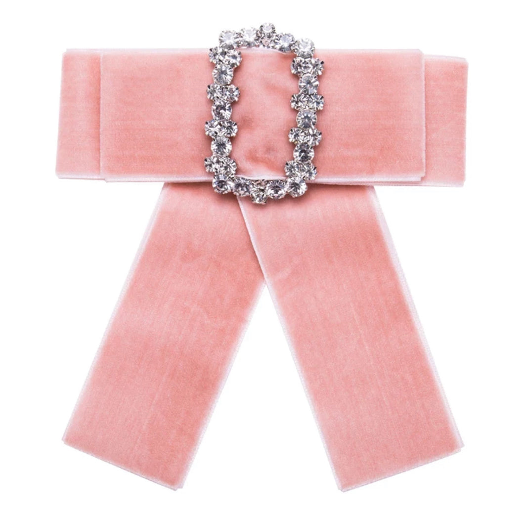 Pretty in Pink Velvet Bow Tie