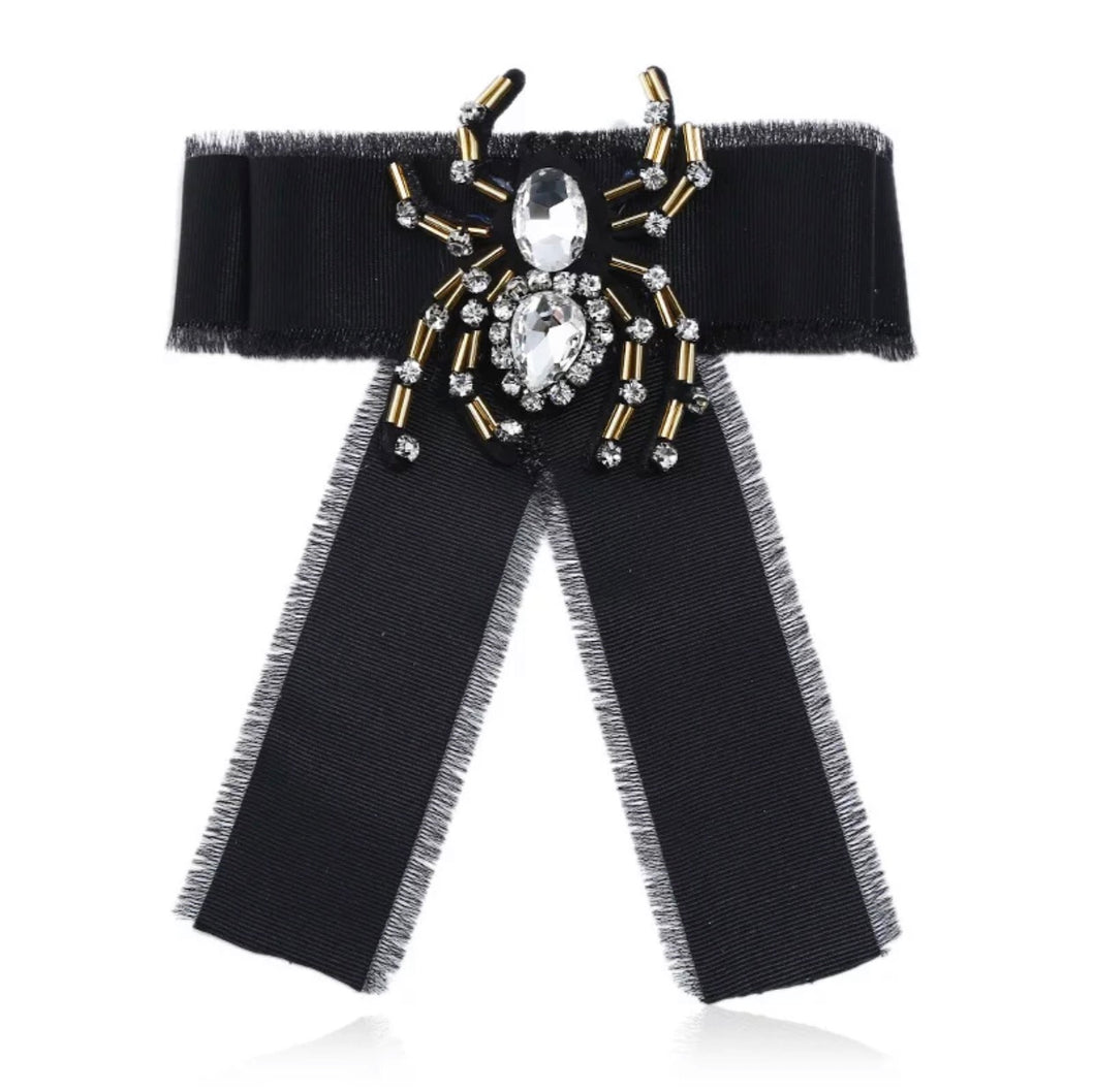 Posh Little Lady Spooktacular Spider Bow Tie-Black