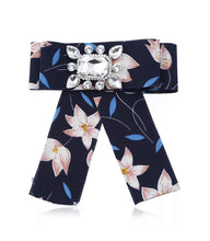 Load image into Gallery viewer, Posh Little Lady Blue Leaf Floral Bow Tie